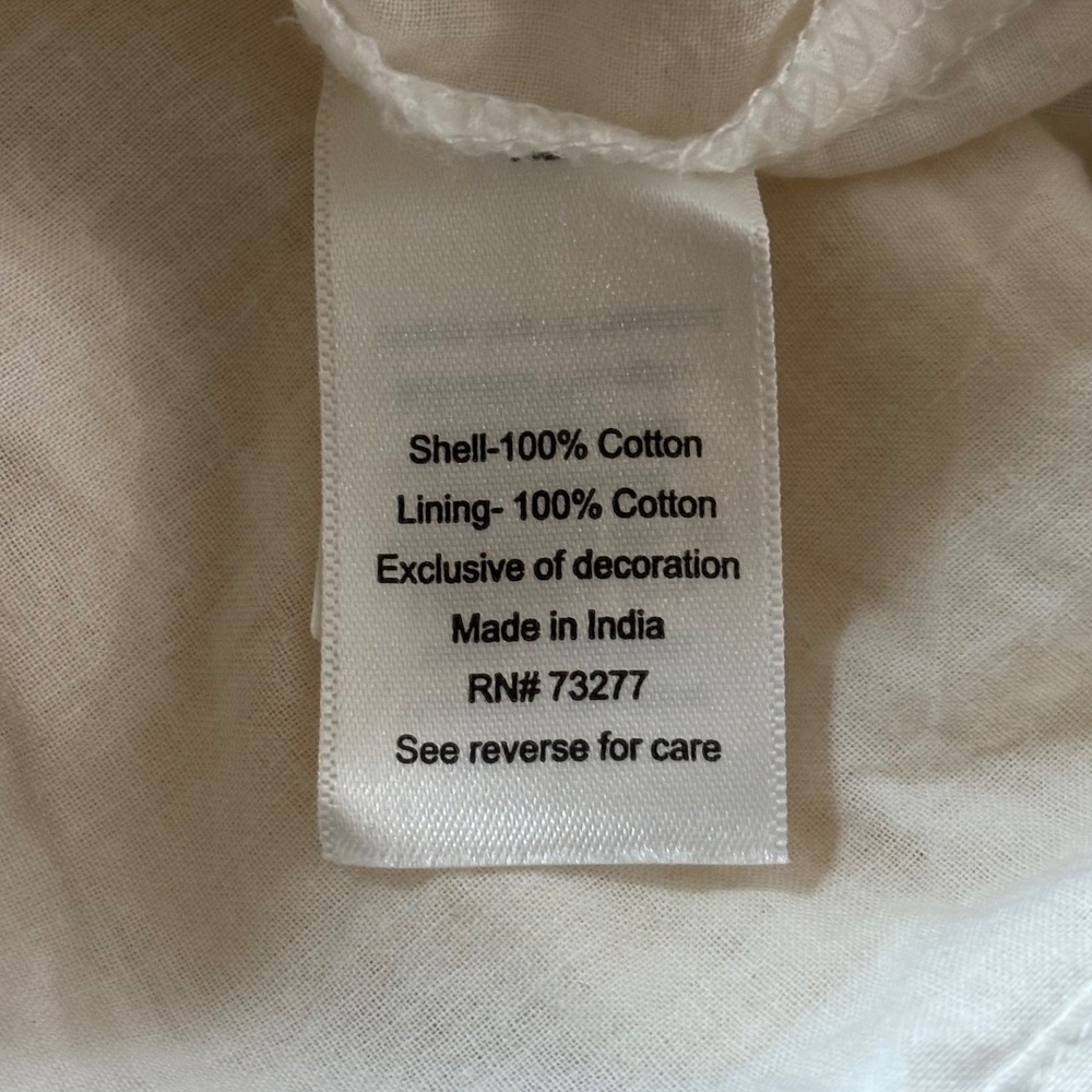 Womens Cotton Shift Dress XL Butter Yellow Stripe Eyelet Summer Coastal Cottage - Picture 7 of 9
